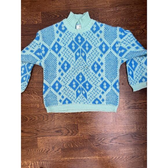 VTG United Colors Of Benetton Blue Abstract Sweater Size S - Picture 6 of 8